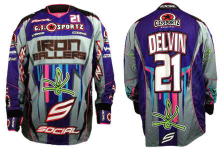 X1 Custom Red Black White Sublimated Paintball Team Jerseys