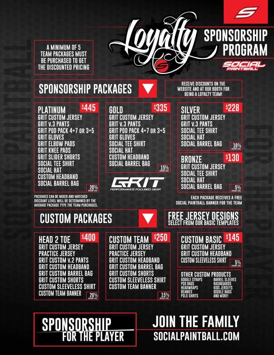 Social Paintball Loyalty Sponsorship Program & Team Packages - For the  player.™ - Social Paintball