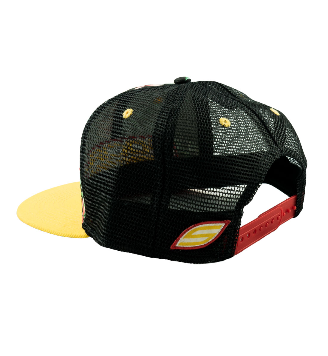 Snapback Hat, Black Yellow - Trucker Paintball Hawaiian Bill Social