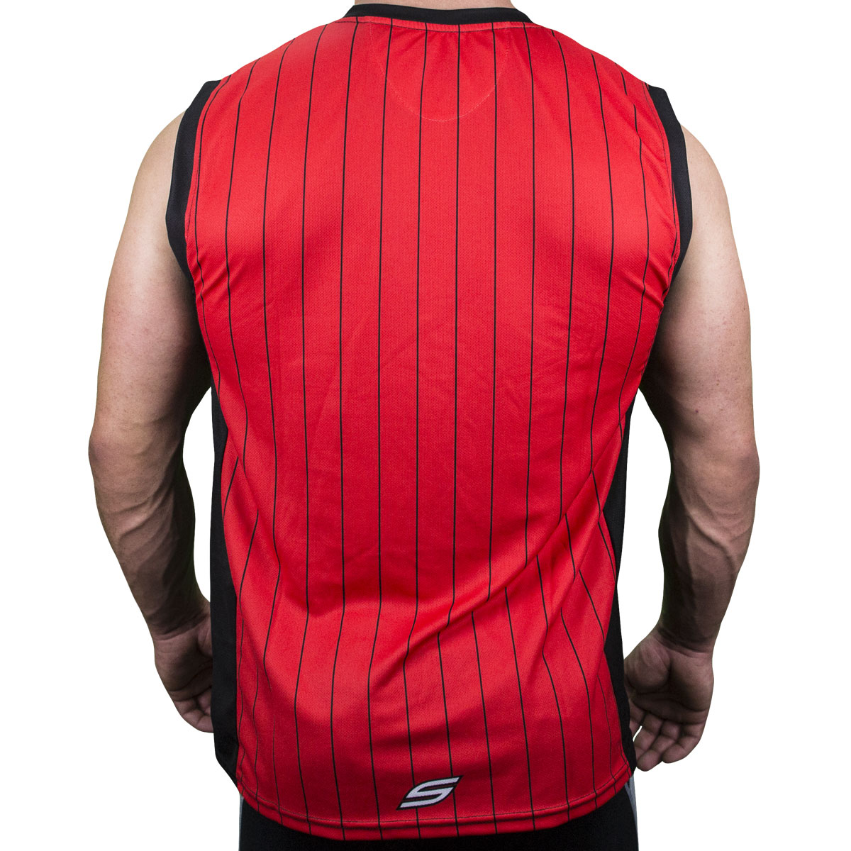HealthdesignShops Men Sluggers Baseball Jersey - Pinstripe red black