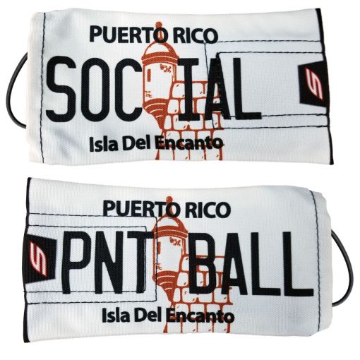 Social Paintball Barrel Cover, Puerto Rico "Classic White" License Plate