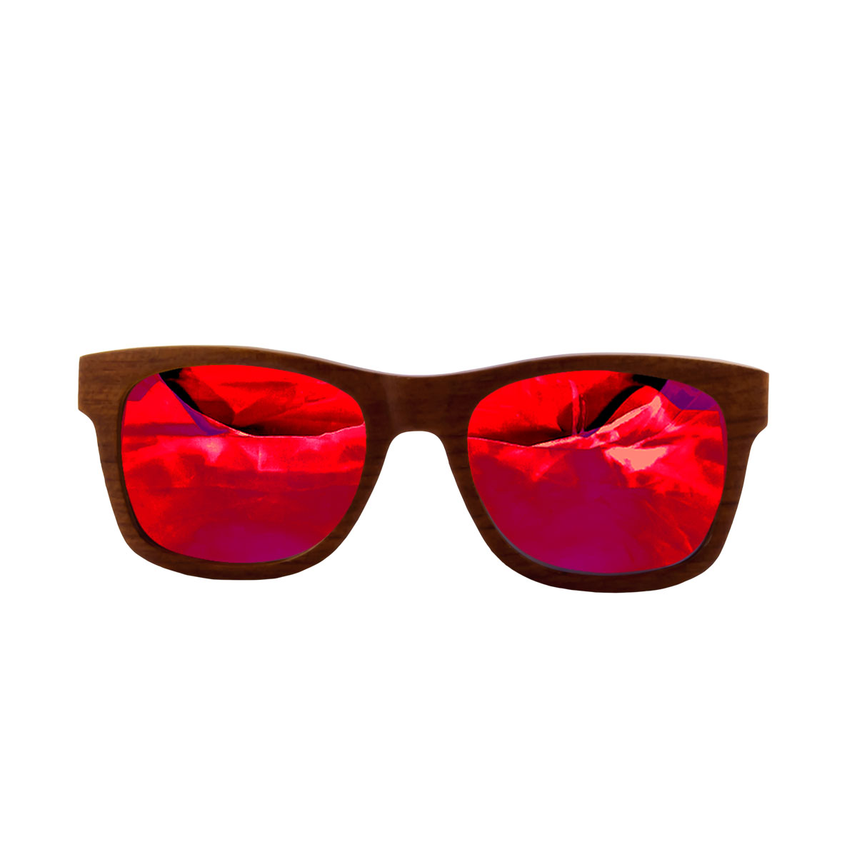Paintball Red - Rosewood Mirror Social Sunglasses, Lens